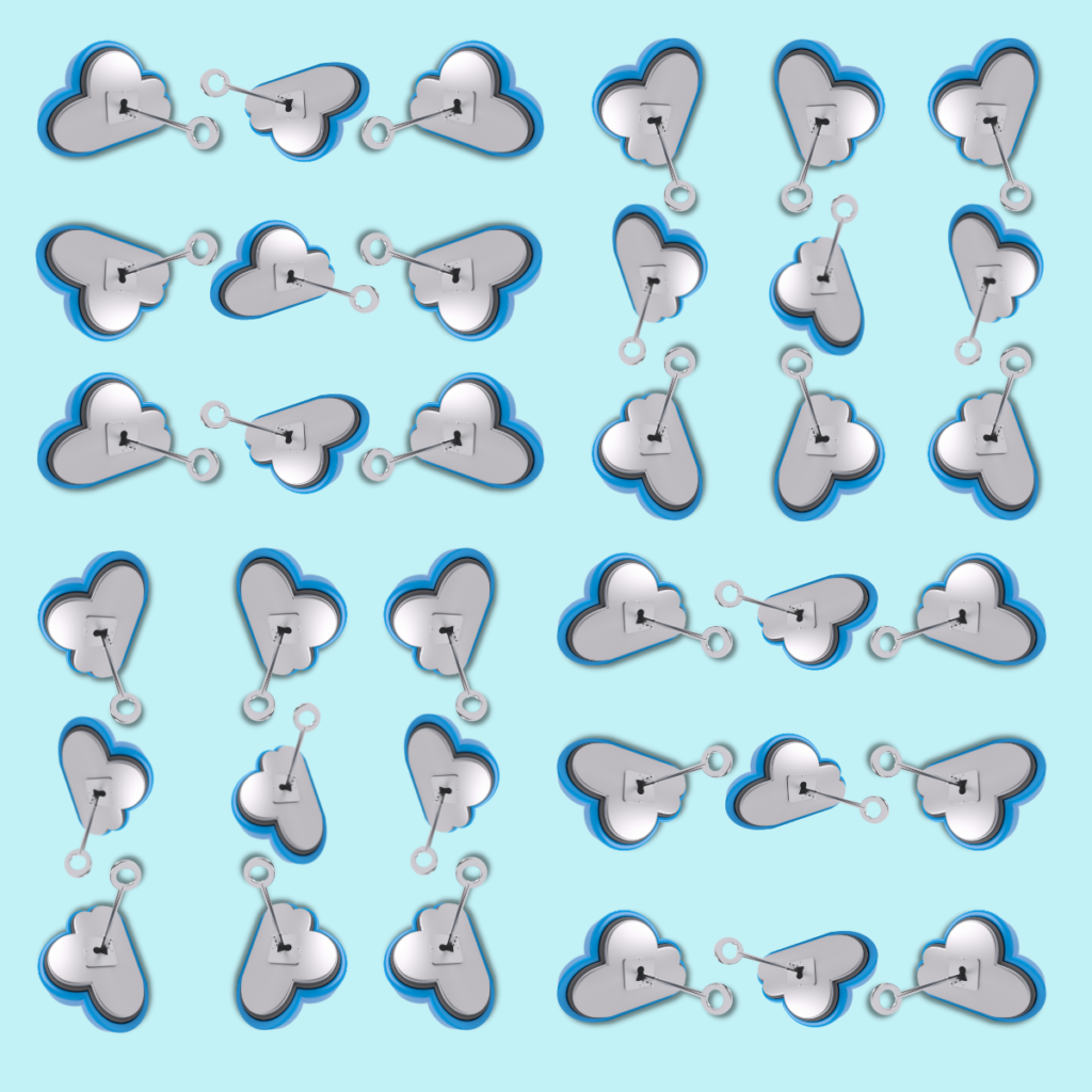 cloud access mascot patterned against blue background