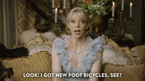 Look! I got new foot bicycles, see?